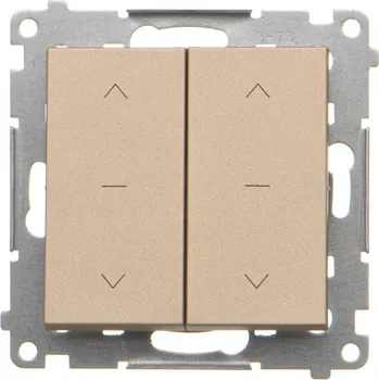 vypínač Vypínač žaluziový třípolohový 2 násobný, řazení 1-0-2, 10 A / 230 V~,, Simon 55 TZW2.01/144, champagne metalizovaná