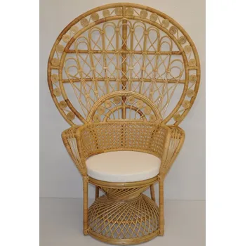 Axin Trading s.r.o. Ratanové křeslo King medové polstr bílý