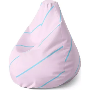 Sedací pytel Sablio Sedací vak Pear Modré pruhy na růžové - 140 x 100 x 25 cm