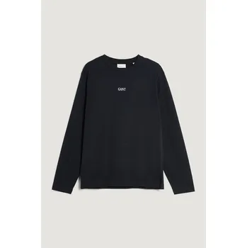 Pánské tričko TRIČKO GANT SMALL GRAPHIC LS T-SHIRT BLACK