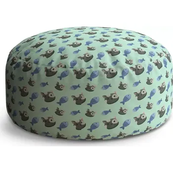 Taburet Sablio Taburet Circle kočky a rybičky: 38x48 cm