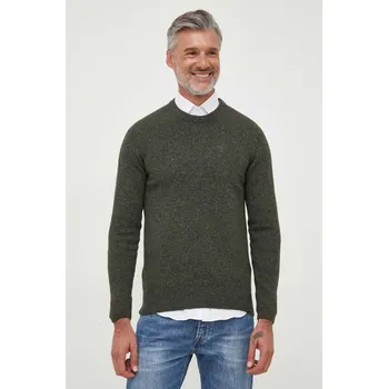 Pánský svetr Vlněný svetr Barbour pánský, zelená barva, hřejivý, XXL, 77X