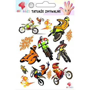 Odstranitelné tetování Smyvatelné tetování pro děti - Motorky a motorkáři - All Kids