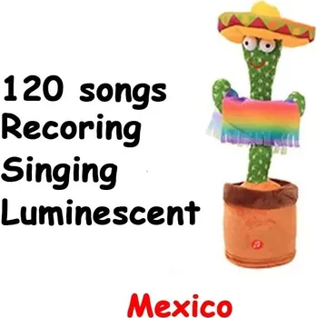 plyšák Tančící plyšový kaktus svítící | hračka, dekorace - Mexiko