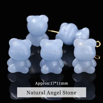 Přívěsek Přírodní kámen va tvaru medvídka | přívěsek 1 ks - Andělský kámen