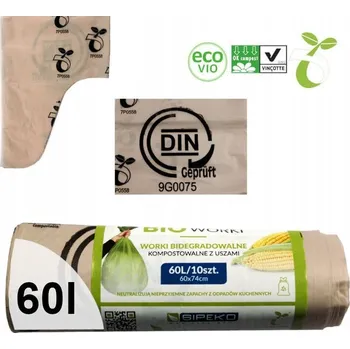 Pytle na odpadky Pytle na bioodpad Sipeko Biologicky rozložitelné pytle 60l 10 ks