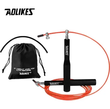 Švihadlo Rychlostní švihadlo Aolikes pro crossfit a box | fitness švihadlo, sportovní pomůcka - 3203--Černá oranžová