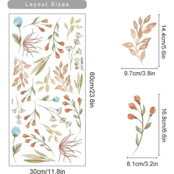 Samolepící dekorace Boho květinová nálepka na zeď | dekorace - Květina D.