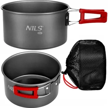 Hrnec Turistický hrnec 1,4 l – Kempingový hrnec na oheň, kompaktní a odolný NILS
