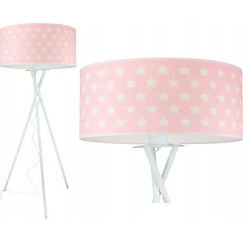 Stojací lampa DĚTSKÁ STOJACÍ LAMPA RŮŽOVÉ HVĚZDIČKY TRIPOD DO POKOJE PRO HOLČIČKU