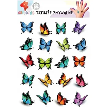 Odstranitelné tetování Smyvatelné tetování pro děti - Motýli 15x10 cm