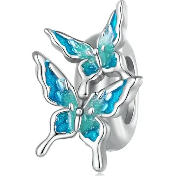 Přívěsek Stříbrný přívěsek na náhrdelník s motivem beruška ebo motýl | přívěsek, korálek - DAC789