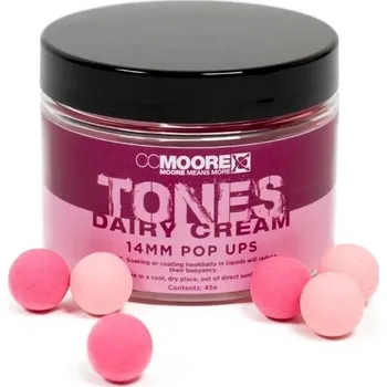 Návnadová surovina CC MOORE - Plovoucí boilie Tones Dairy Cream Pop Ups 14 mm 45 ks