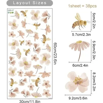 Samolepící dekorace Boho květinová nálepka na zeď | dekorace - Květina G.