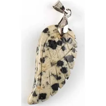 Přívěsek Andělská křídla z přírodního krystalu | ochranný přívěsek, spirituální šperk 1 ks - Balmatin Jasper