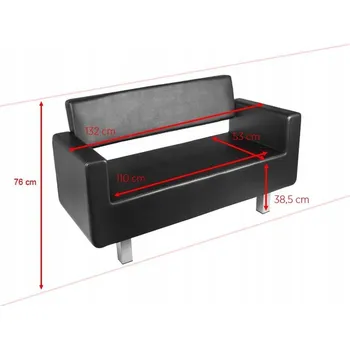 Pohovka Gabbiano Turyn černá pohovka do čekárny