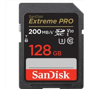 Paměťová karta Sandisk Paměťová karta Extreme PRO 128GB SDXC 200MB/s / 90MB/s, UHS-I, Class 10, U3, V30
