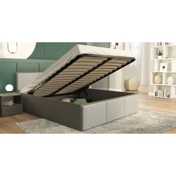 Postel Manželská postel PANAMA T 120x200 se zvedacím kovovým roštem ŠEDÁ SVĚTLE ŠEDÁ