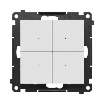 vypínač Vypínač 4 násobný, elektronický, 6 A / 230 V~, šroubové svorky, Simon 55 TEW4.01/114, šedá světlá