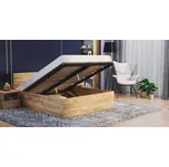 Manželská postel PANAMA 160x200 se zvedacím dřevěným roštem DUB
