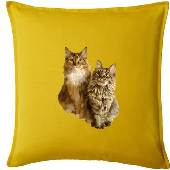 Polštář Kočky vectorizované (Moňas) - Polštář 50x50 - 50x50 - Pouze potah ( Žlutá )