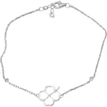 Zlatý náramek čtyřlístek z bílého zlata