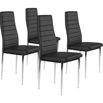 Jídelní židle Židle ModernHome umělá kůže černá 4 ks