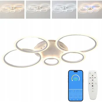 STROPNÍ SVÍTIDLO RING STROPNÍ SVÍTIDLO BÍLÉ STMÍVATELNÉ KULATÉ LED SVÍTIDLO S DÁLKOVÝM OVLADAČEM A OVLÁDÁNÍM PŘES APLIKACI