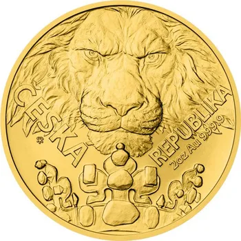 Zlatá dvouuncová investiční mince Český lev 2023 standard