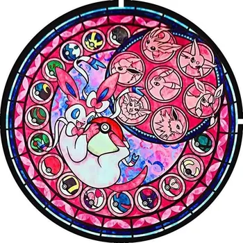 Koberec Pokémon kulatý flanelový koberec | bytový textil - 1 , 40x40cm