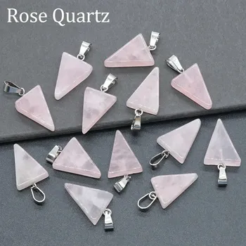 Přívěsek Trojúhelníkový přívěsek z minerálního kamene | ochranný amulet, šperk 1 ks - A