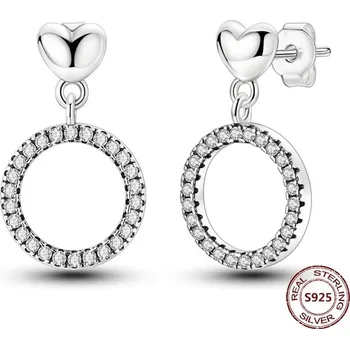 Náušnice Stříbrné kruhové náušnice se zirkonem | šperky 2 ks - JFE379