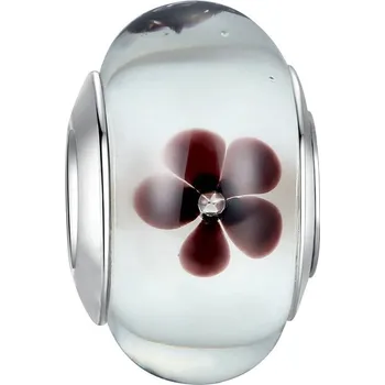 Přívěsek Stříbrný přívěsek s bílým sklem | přívěsek korálek na náramek - FB6301