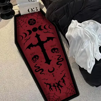 Koberec Strašidelný omyvatelný koberec s lebkou | bytový textil - SJR16 , 80X160CM (2,6X5,3FT)