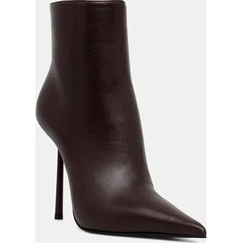 Dámské kozačky Kožené kotníkové boty Le Silla Stivaletto Bella vínová barva, na podpatku, 4217C100BMPPNEM160 93X, EUR 40