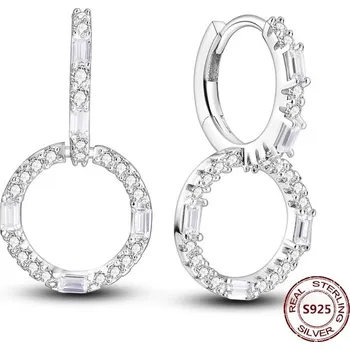 Náušnice Stříbrné kruhové náušnice se zirkonem | šperky 2 ks - JFE104