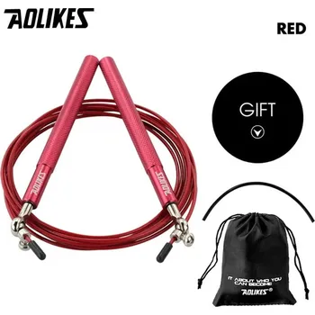 Švihadlo Rychlostní švihadlo Aolikes pro crossfit a box | fitness švihadlo, sportovní pomůcka - 3202--Červená