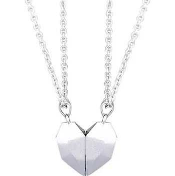 Náhrdelník Magnetický párový náhrdelník s gotickým srdcem | Náhrdelník pro páry, gotický šperk - 4