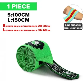 Loketní bandáž na posilování | sportovní vybavení - II-Zelená , 100 cm x 8 cm (39 palců)