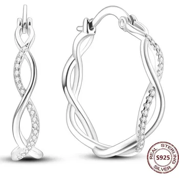 Náušnice Stříbrné kruhové náušnice se zirkonem | šperky 2 ks - JFE092