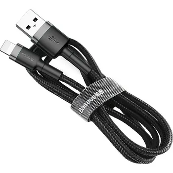 Datový kabel Baseus Cafule kabel USB/Lightning 2.4A 1m šedý/černý