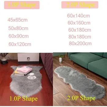 Koberec Chlupatý plyšový koberec | bytový textil - šedá , 50x80cm