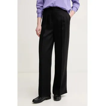 Dámské kalhoty Kalhoty United Colors of Benetton dámské, černá barva, široké, high waist, 4Y09DF08X 99X, vel. 34