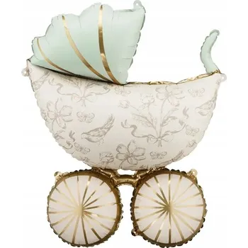 Balónek Fóliový balónek KOČÁREK Dětský Baby Shower Narozeniny 1. rok 67x96 cm