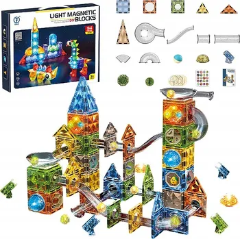 ostatní stavebnice Stavebnice Stavební Kostky Kuličková Dráha Svítící Dílky 142 Ks Kuličko