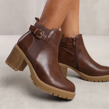 Dámské kozačky Kozačky Wheres That From Brown PU 6064313 6 (39)