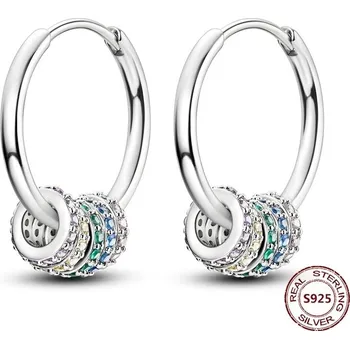 Náušnice Stříbrné kruhové náušnice se zirkonem | šperky 2 ks - JFE207