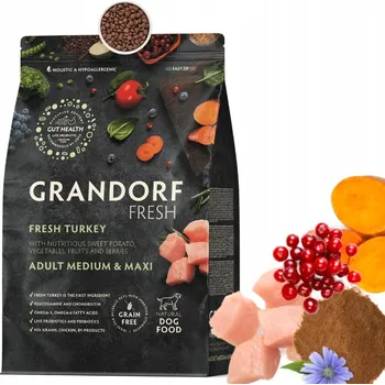 Krmivo pro psa GRANDORF Čerstvé Krůtí Maso - Dospělí Psi Středních & Velkých Plemen - 10 Kg