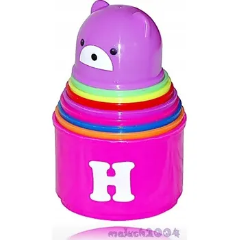 Hračka pro nejmenší Kelímky s MEDVÍDKEM věž 9ks PYRAMIDA