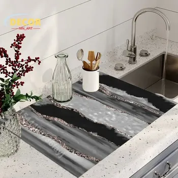 Chňapka Mramorová protiskluzová kuchyňská podložka | bytové doplňky - 02 , 20x30cm - bahno z rozsivek